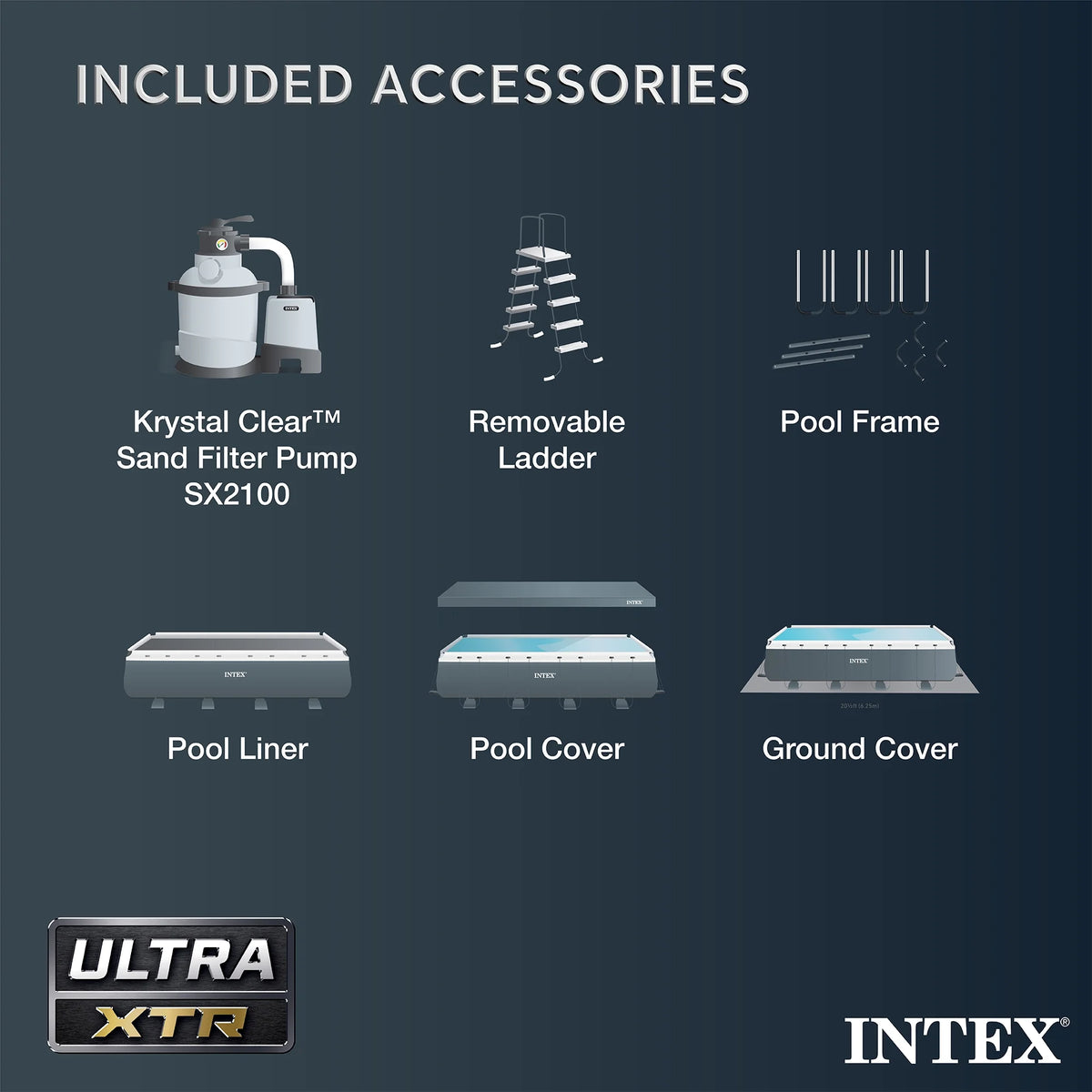 2026 NewINTEX 24ft x 12ft x 52in Ultra XTR Above Ground Pool, Floats (2 Pack), & Inflatable Cooler