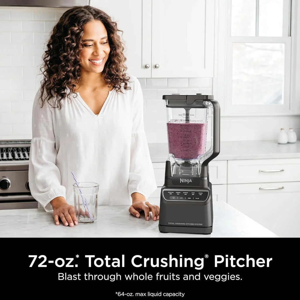 2026 NewNinja Mega Kitchen System, 1500 Watt Stand Mixer (2.1 Liters) and Food Processor (8 Cups) with (2) 473 ml Takeaway Cups
