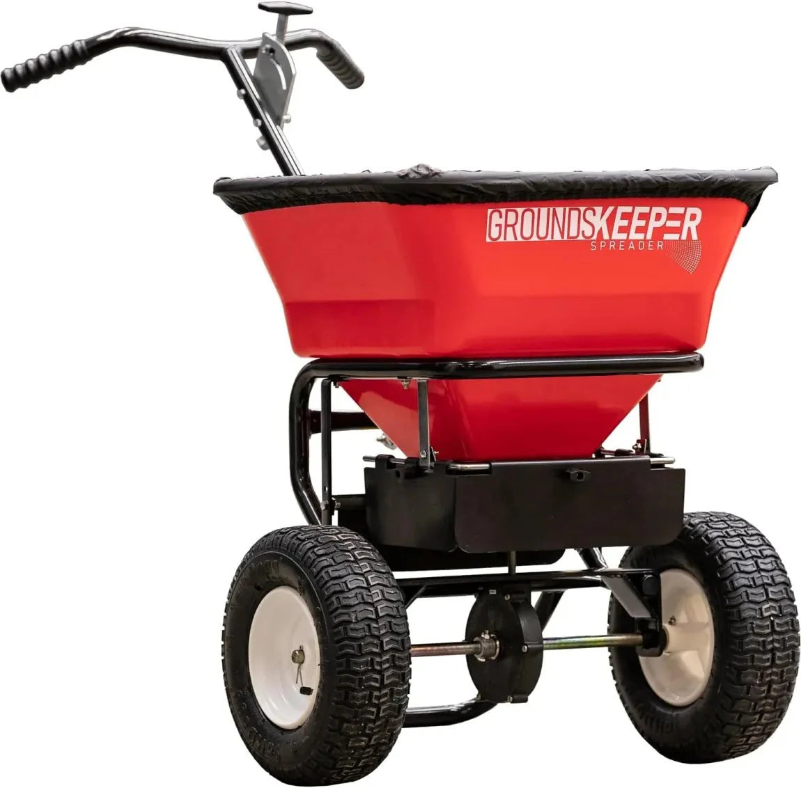 2026 NewMulti-purpose push-along spreader, 100 lb capacity, versatile tool for lawn seed, salt, de-icer, fertilizer and seeds
