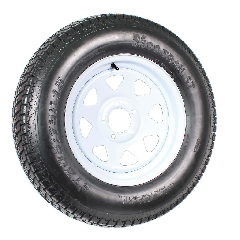 2026 New2-pack trailer tires on rim ST205/75D15 205/75 D 15 inch LRC 5-hole white spokes  1