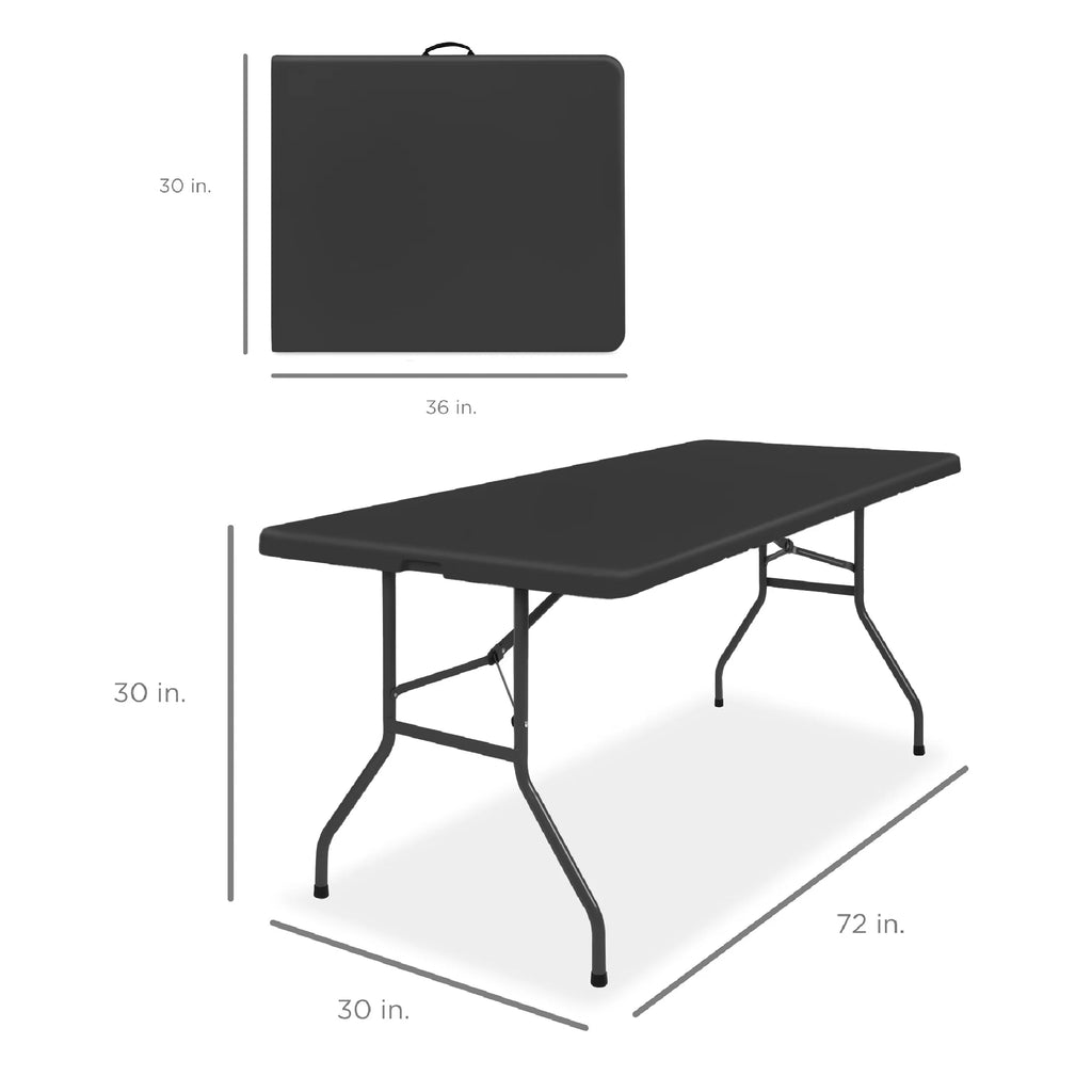 2026 NewBest Choice Products 6ft Plastic Folding Table, Indoor Outdoor Heavy Duty Portable w/ Handle, Lock - White