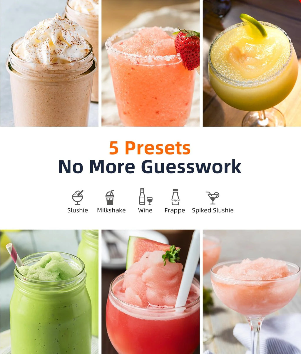 2026 NewSlushie Machine,24-Hour Delay Start&Cold Retention, 68 oz Slushy Machine with Self-Cleaning Function, Frozen Drink Maker with 5 Preset Programs,Frozen Margaritas, Frappés, and More