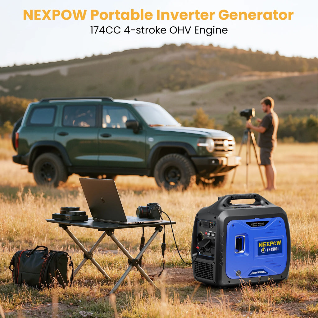 2026 NewNEXPOW 2250W Portable Inverter Generator, Gasoline Power Quiet Lightweight for Backup Home & Camping, Eco-Mode Feature, Parallel Capability, EPA Compliant