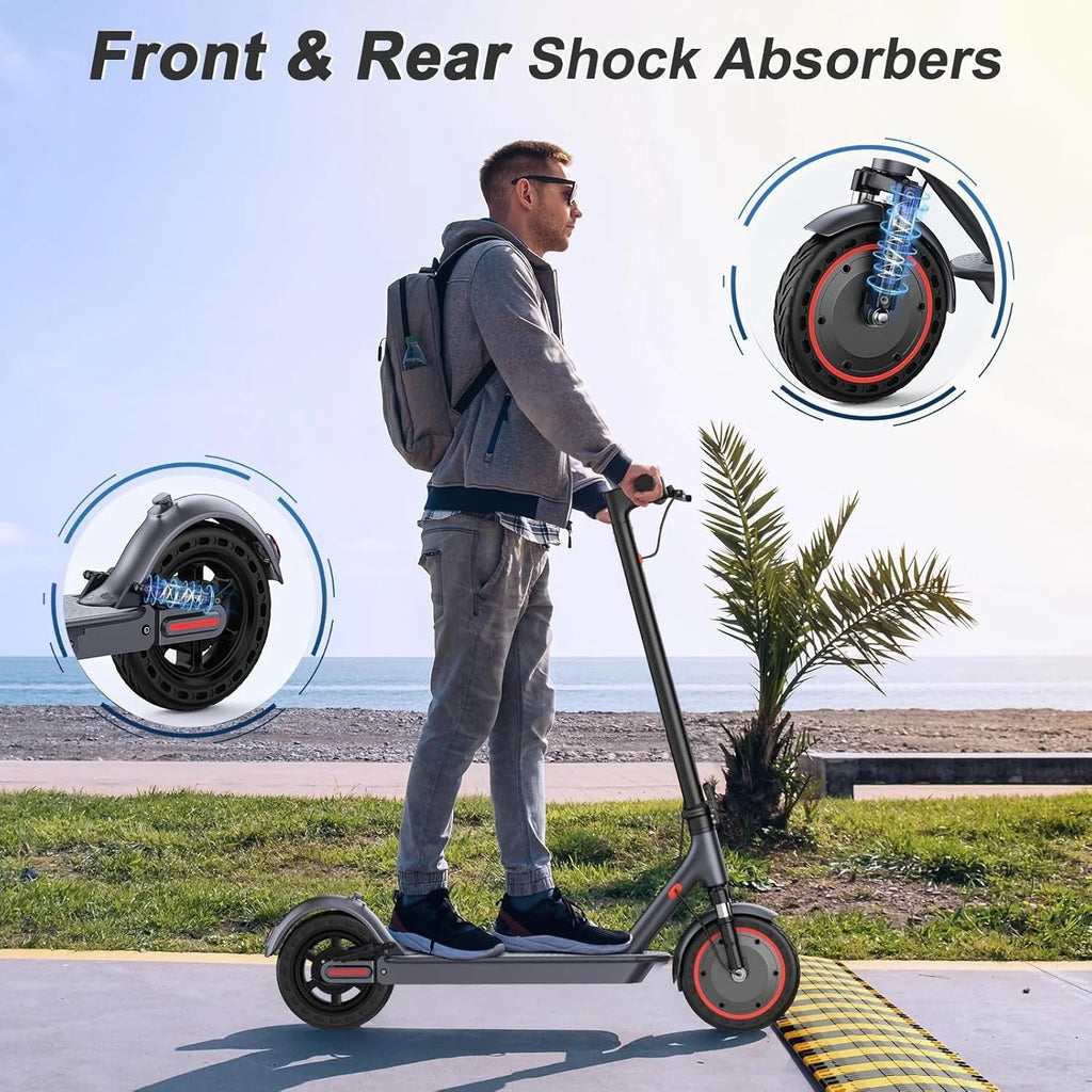 2026 NewElectric scooter, 350W/500W powerful motor, 8.5"/10" solid rubber tires, 19/22 mph, 28/21/12 mile range, dual brakes