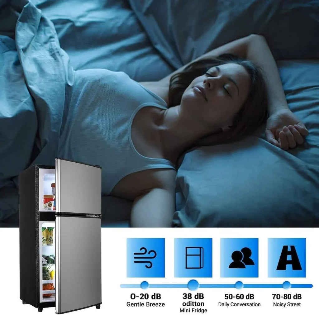 2026 NewApartment-sized refrigerator, 3.5 cubic feet (approx. 99 liters) usable capacity, small refrigerator with freezer compartment, suitable for houses and apartments, freestanding