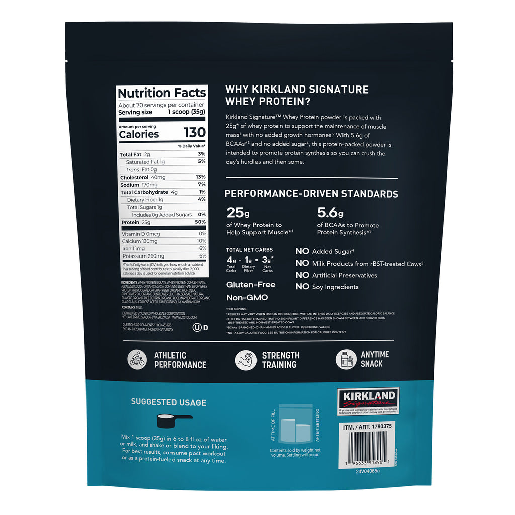 2026 NewKirkland Signature Whey Protein, Creamy Chocolate, 5.4lbs