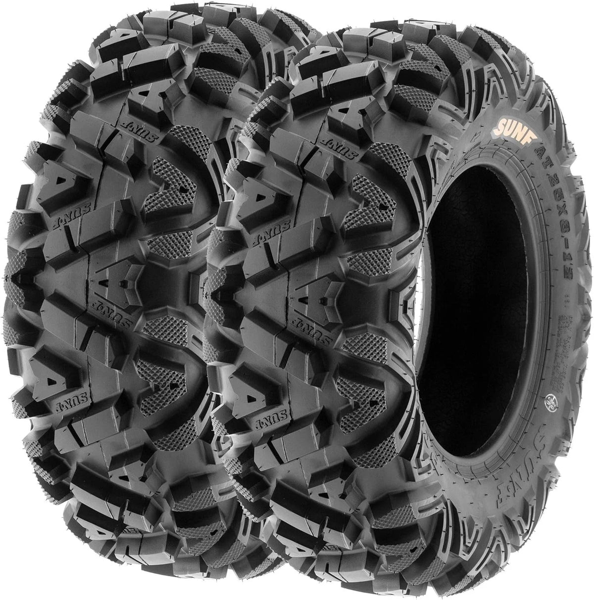 2026 NewSet of 4 ATV/UTV off-road tires, 25x8-12 front and 25x10-12 rear, 6 PR, tubeless A033