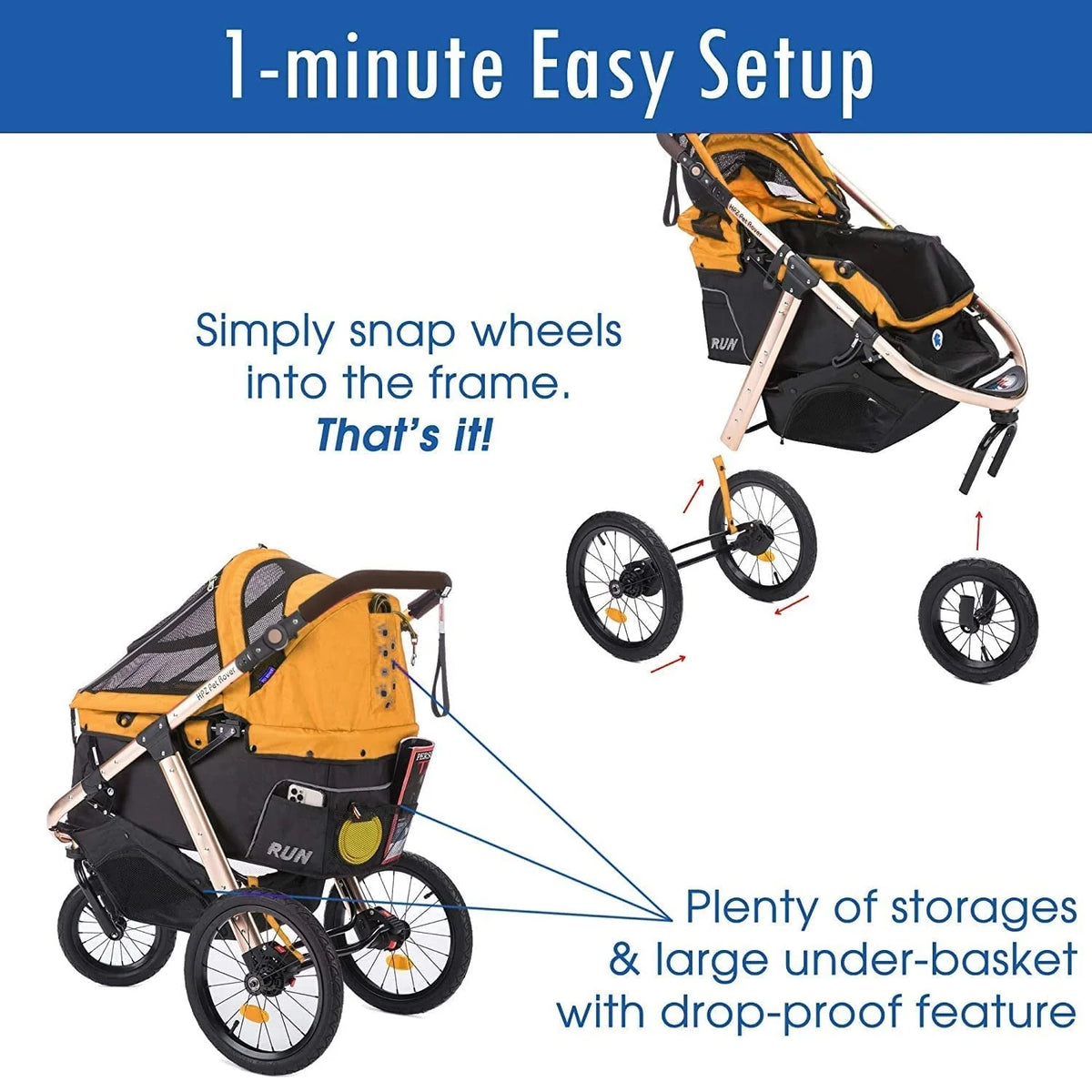 2026 NewJogging Sports Stroller with Comfort Rubber Wheels/Zipper-Less Entry/1-Hand Quick Fold/Aluminum Frame for Small/Medium Dogs, Cats and Pets (Green Camo)