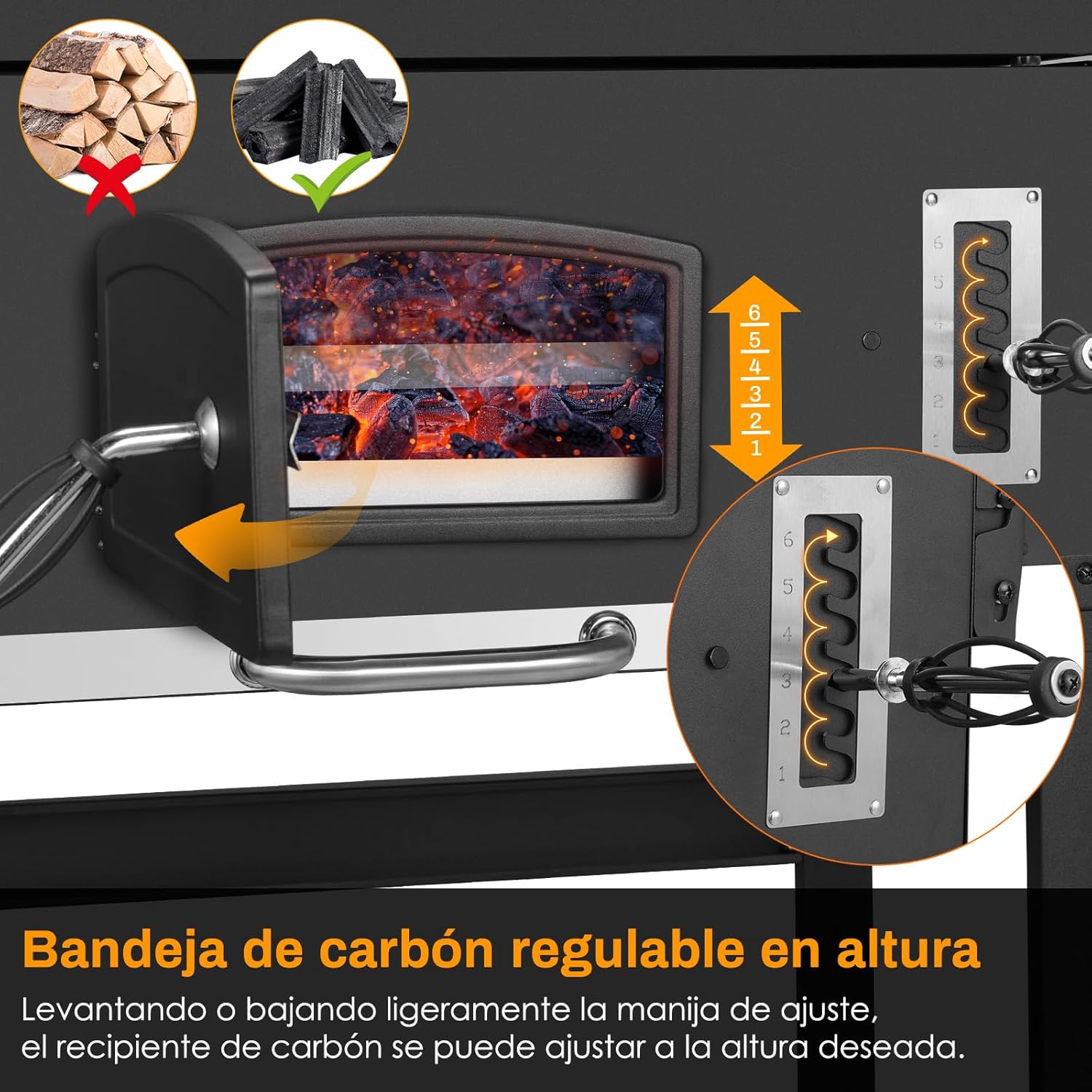 2026 Barbacoa de Carbon XXL, Parrilla de Carbón con Chimenea y Tapa, Parrilla con Carrito BBQ Smoker con Ruedas y Termómetro, Grande BBQ Carbon para Camping y Jardín