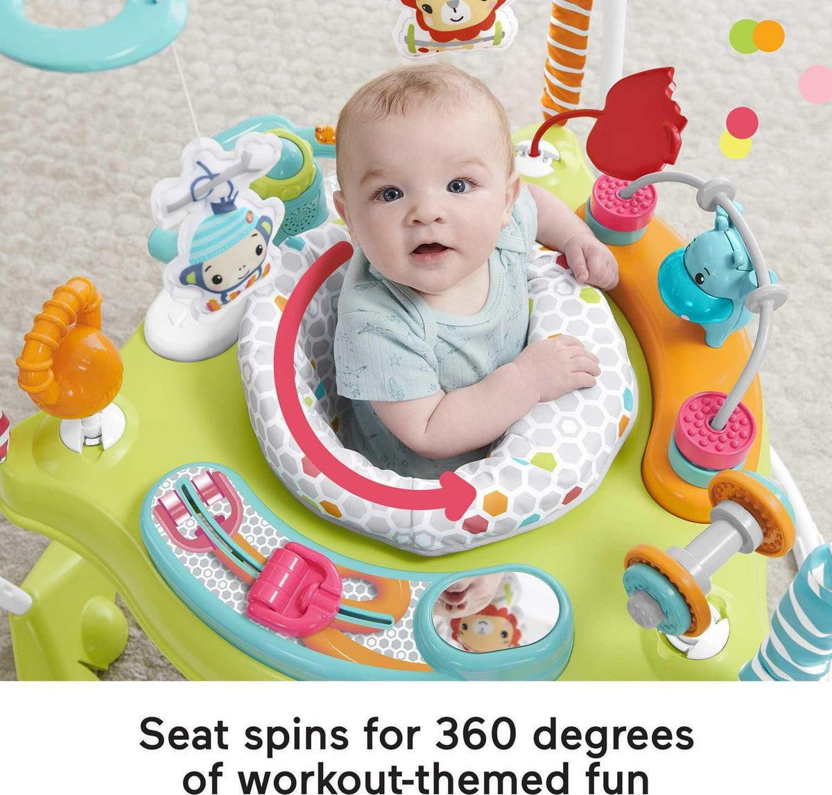 2026 NewFisher-Price Baby Bouncer Fitness Fun Folding Jumperoo Infant Activity Center with Lights &amp; Music. Unisex