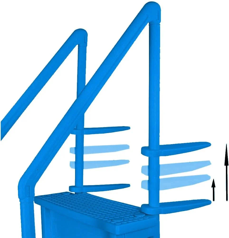 2026 NewNon-slip pool entrance steps | Gray | Suitable for above-ground pools | Can be installed on patios with a height of 122 to 137 cm | Maximum load capacity 136 kg