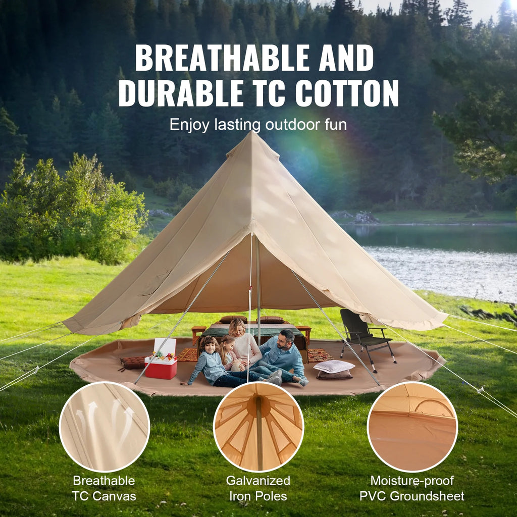 2026 NewKFFKFF Canvas Bell Tent 6m/19.68ft 4-Season Camping Yurt Tent with Stove Jack