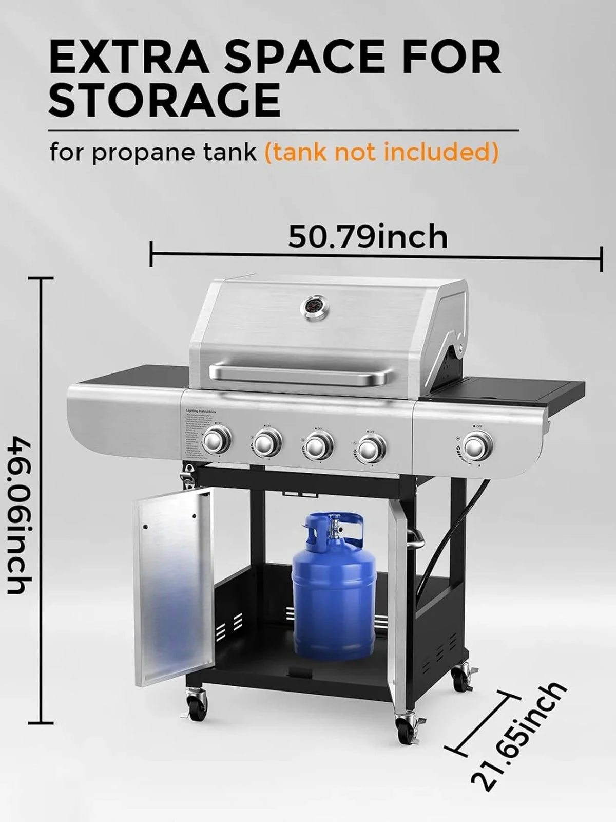 2026 New4-Burner BBQ Propane Gas Grill, 44000 BTU