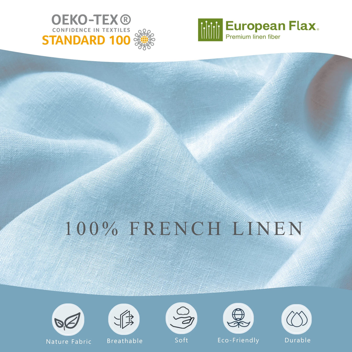 2026 New100% Pure Linen Duvet Cover with Button Closure and Corner Ties Soft & Breathable - Natural Full/Queen