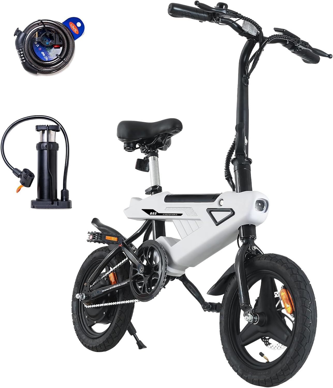 2026 Bicicleta eléctrica plegable de 14", eBike con motor de 250W de alta velocidad, batería de iones de litio 36V-6.4AH, pantalla LCD inteligente, bicicleta eléctrica de ciudad, 3 modos, unisex