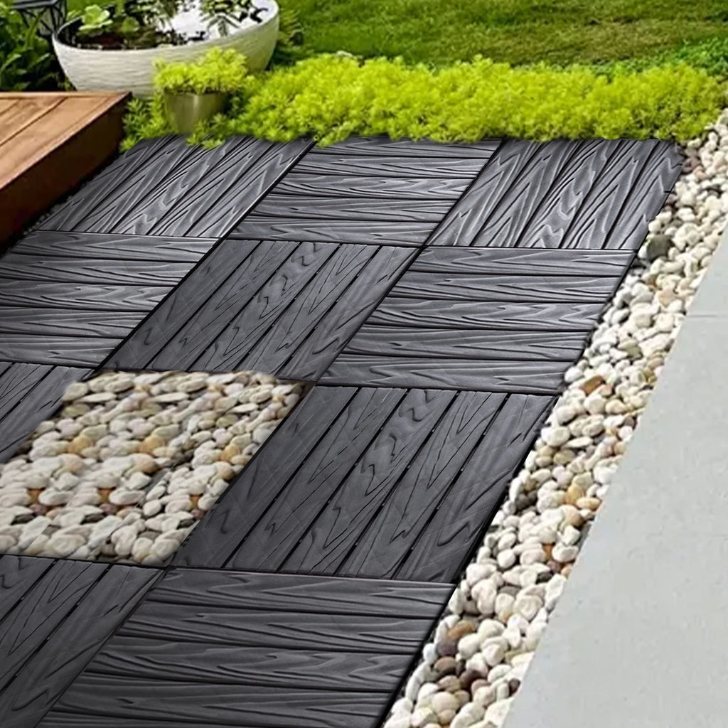 2026 New76-Pack Plastic Interlocking Deck Tiles - 68.80 Sq.Ft Outdoor Plastic Flooring Super Durable & Waterproof All-Weather Indoor/Outdoor