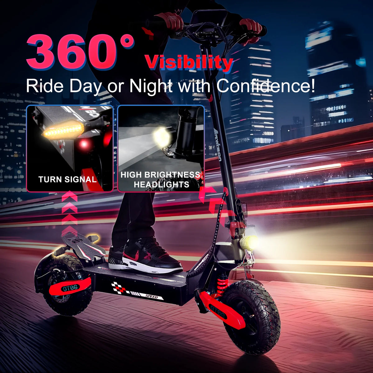 2026 NewOff Road Electric Scooter for Adults, 1200W Motor Fast E Scooter, Up to 28MPH Top Speed & 20Miles Long Range, 11" Off-Road Tires, 330lbs MAX Load, Foldable