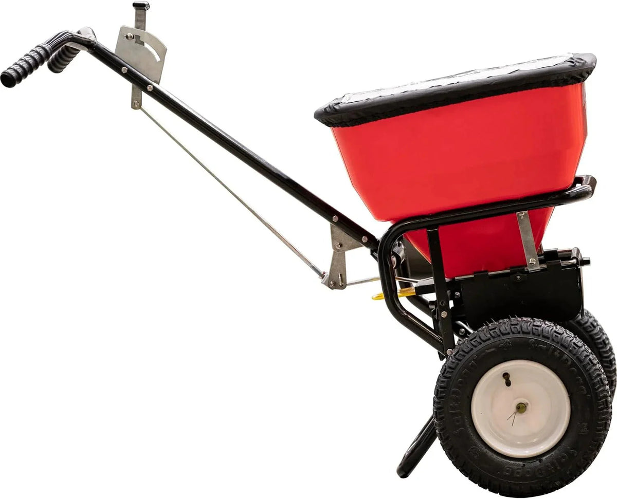 2026 NewMulti-purpose push-along spreader, 100 lb capacity, versatile tool for lawn seed, salt, de-icer, fertilizer and seeds