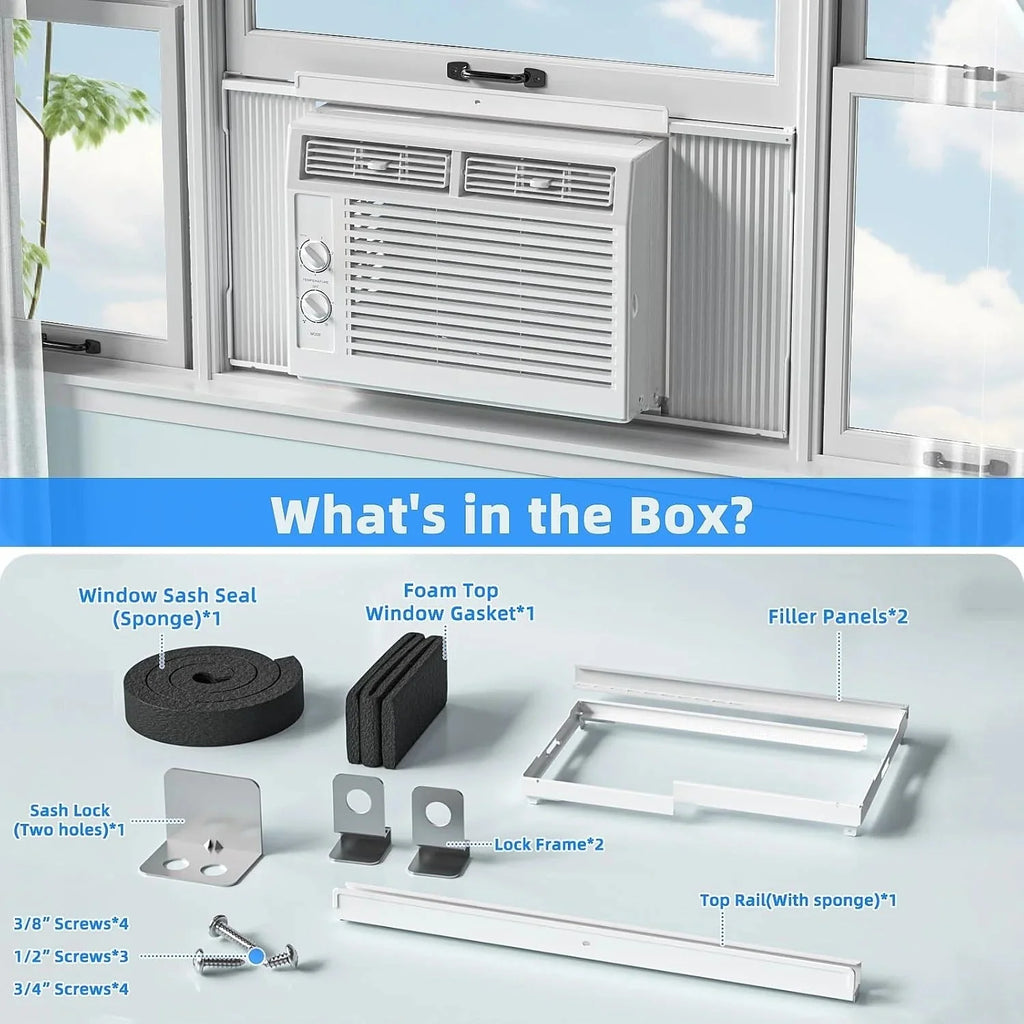 2026 NewAntarctic Star 12,000 BTU U-shaped window air conditioner, cools rooms up to 550 square feet with 6 modes, 24-hour timer, ultra-quiet window air conditioner