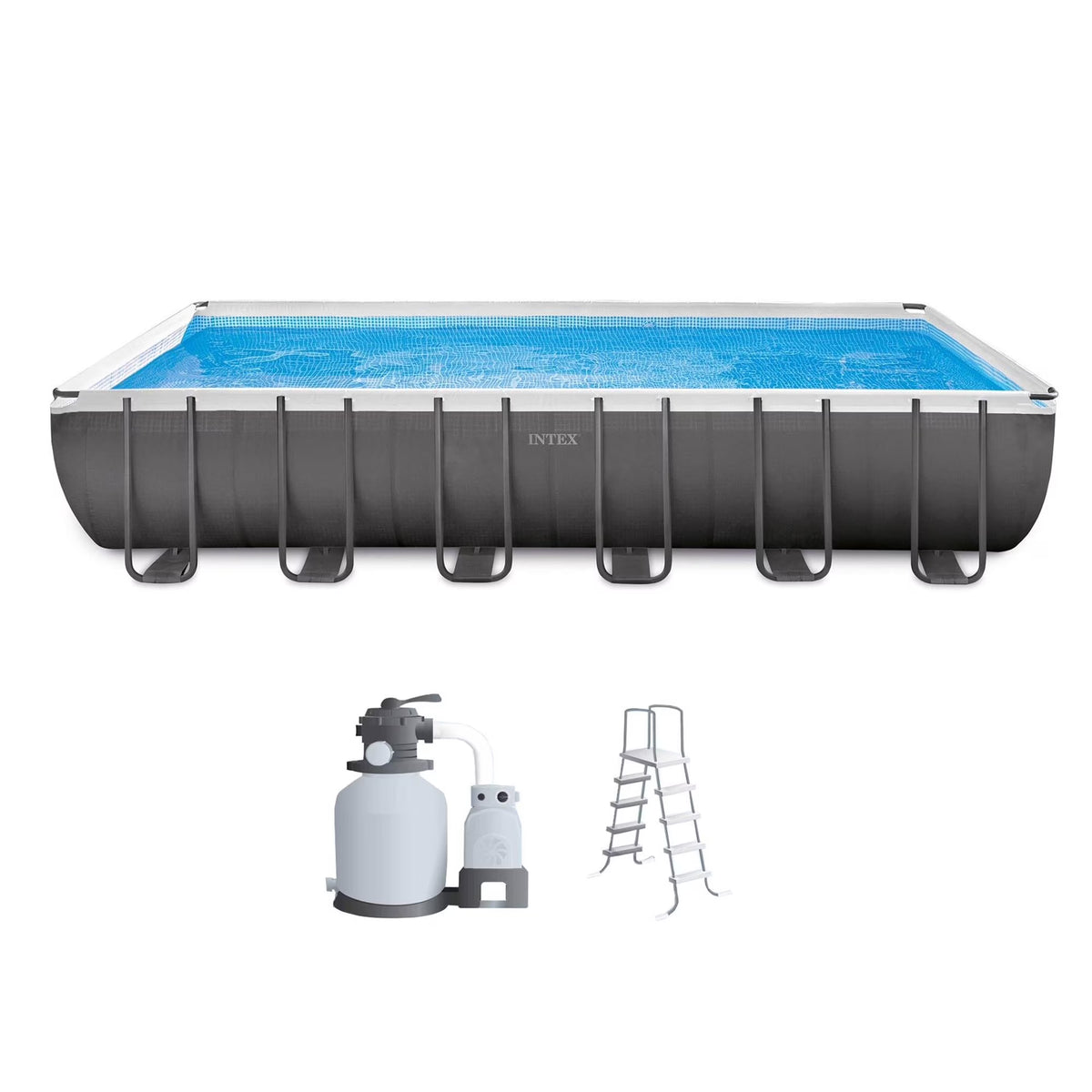 2026 NewINTEX 24ft x 12ft x 52in Ultra XTR Above Ground Pool, Floats (2 Pack), & Inflatable Cooler