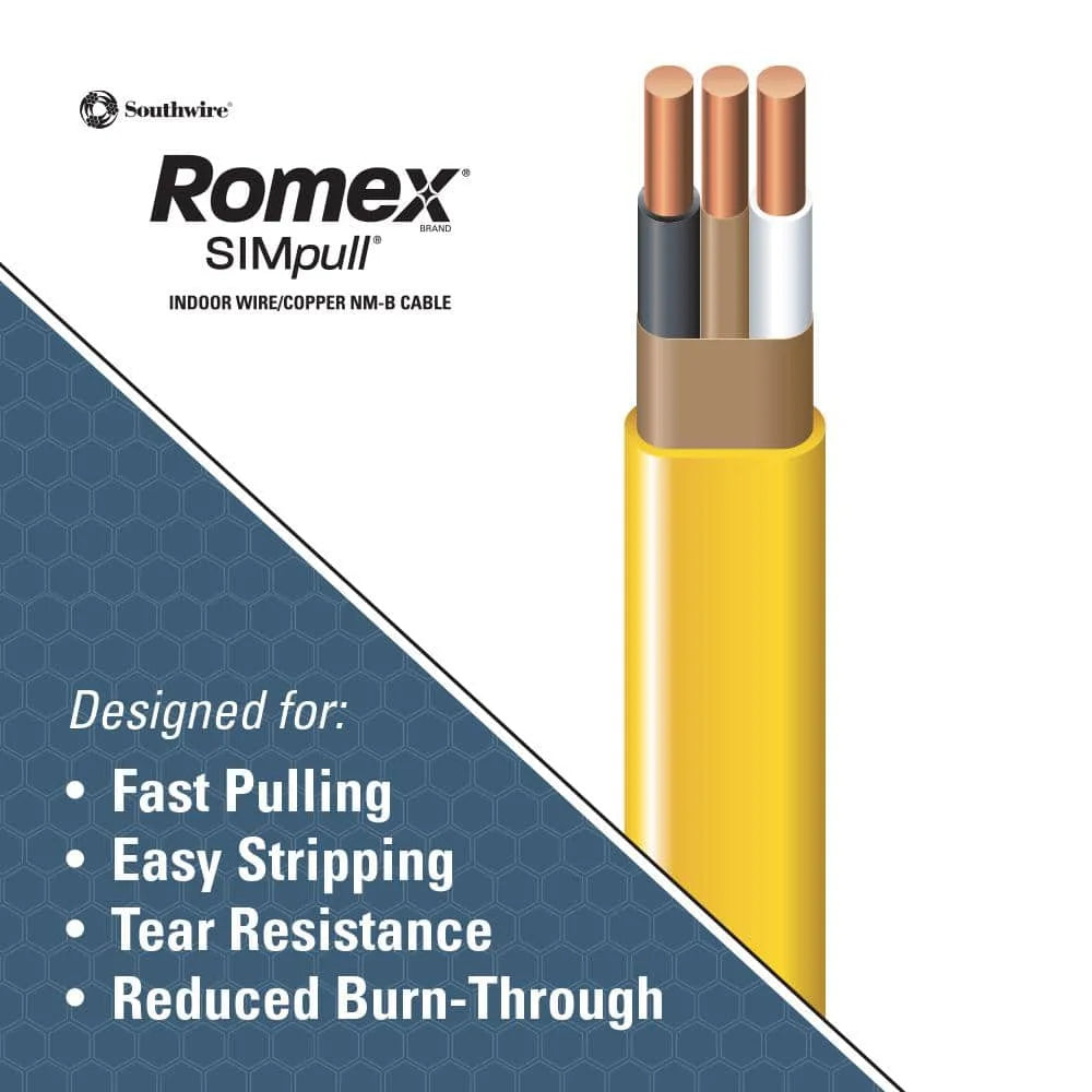 2026 New250 ft. 12/2 Solid Romex SIMpull CU NM-B W/G Wire