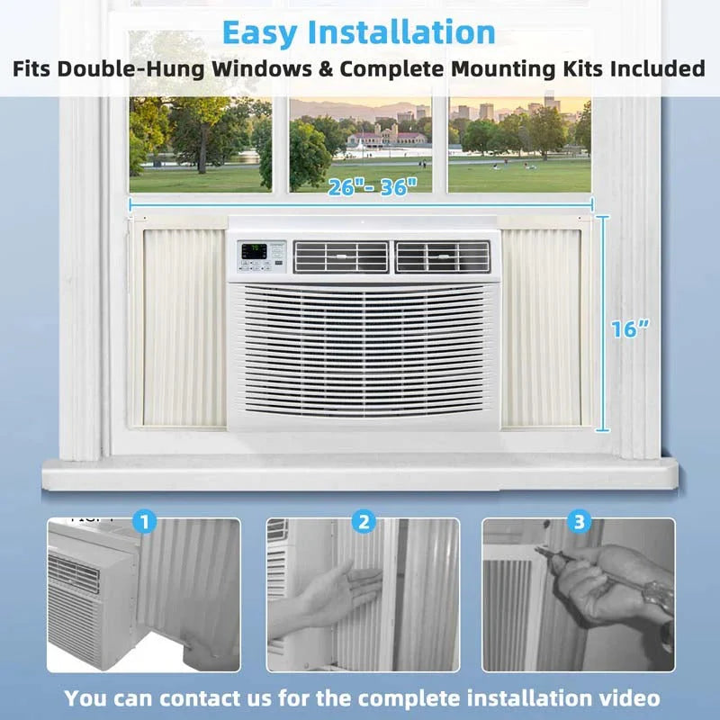 2026 NewQuiet window air conditioner with 10,000 BTU, remote control, Eco mode, Energy Star certified, 3-in-1 unit with dehumidifier