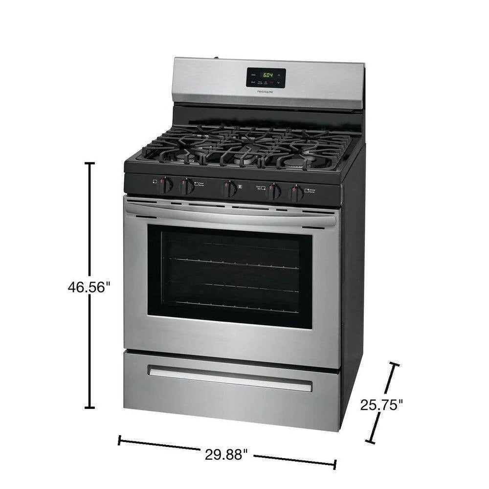2026 NewFrigidaire 30 inch (76 cm) wide freestanding 5-burner stainless steel gas hob FCRG3052AS