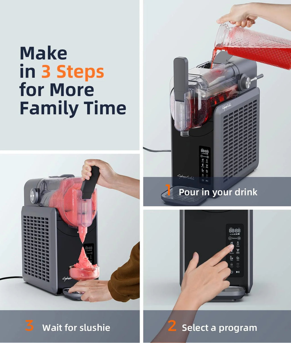 2026 NewSlushie Machine,24-Hour Delay Start&Cold Retention, 68 oz Slushy Machine with Self-Cleaning Function, Frozen Drink Maker with 5 Preset Programs,Frozen Margaritas, Frappés, and More