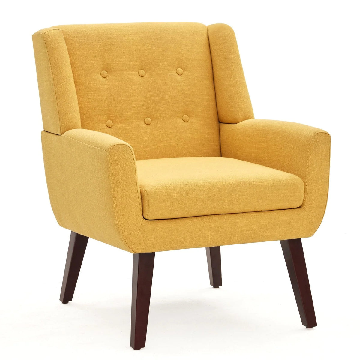 2026 NewHUIMO  Accent Chair, Button-Tufted Upholstered  Living Room Chairs,  Mid Century Modern Comfy Reading Chairs for Bedroom, Living Room, Beige