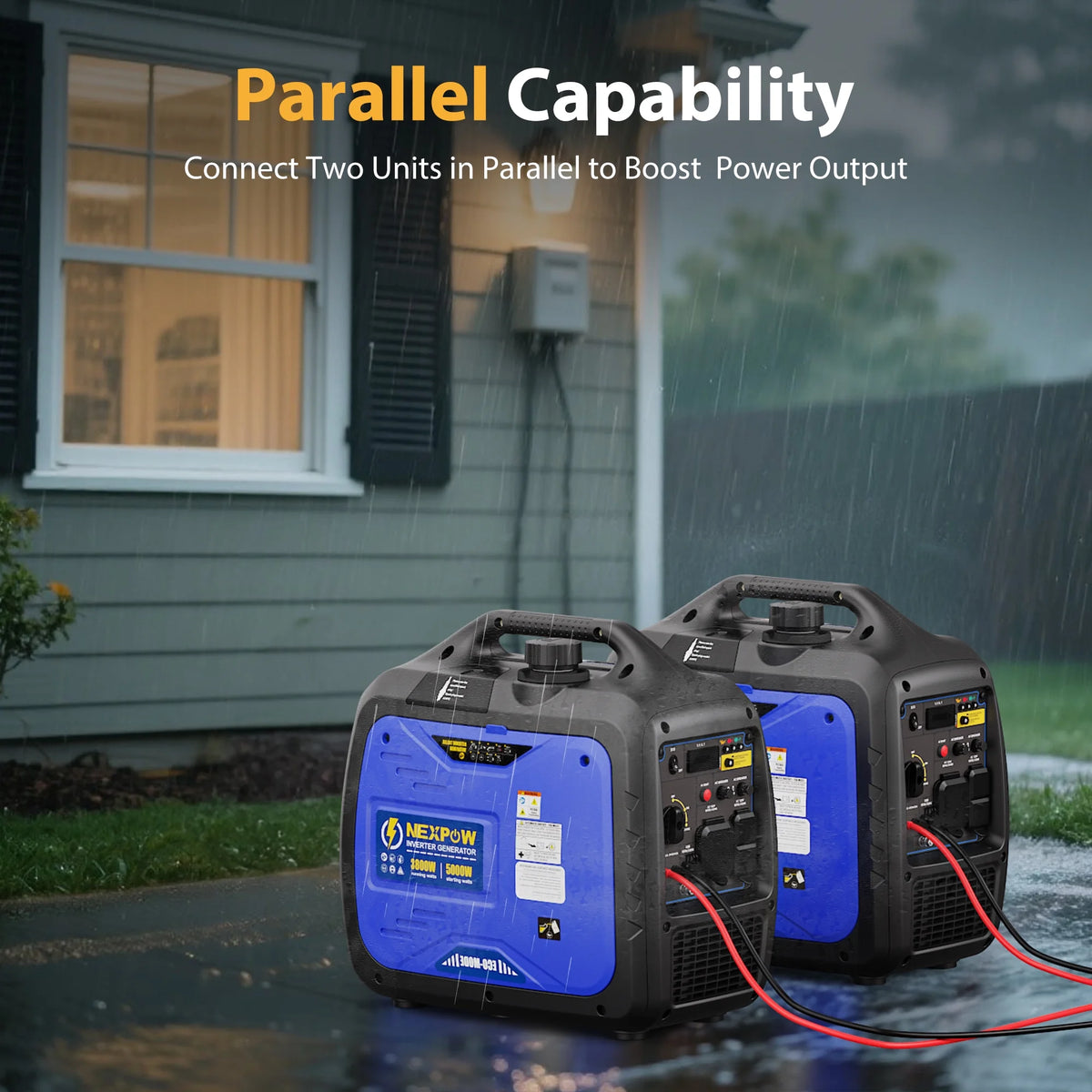 2026 NewNEXPOW 2250W Portable Inverter Generator, Gasoline Power Quiet Lightweight for Backup Home & Camping, Eco-Mode Feature, Parallel Capability, EPA Compliant