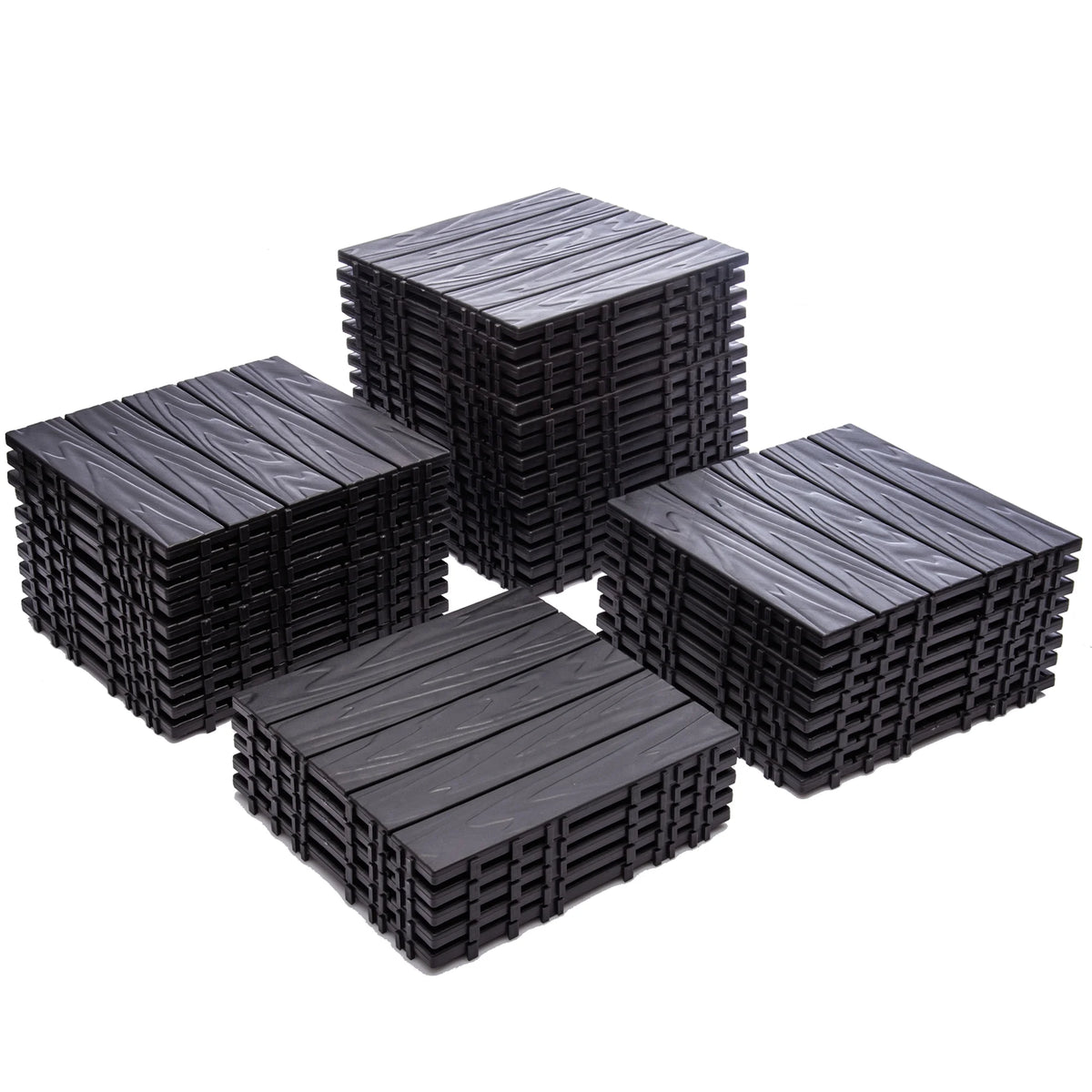 2026 New76-Pack Plastic Interlocking Deck Tiles - 68.80 Sq.Ft Outdoor Plastic Flooring Super Durable & Waterproof All-Weather Indoor/Outdoor