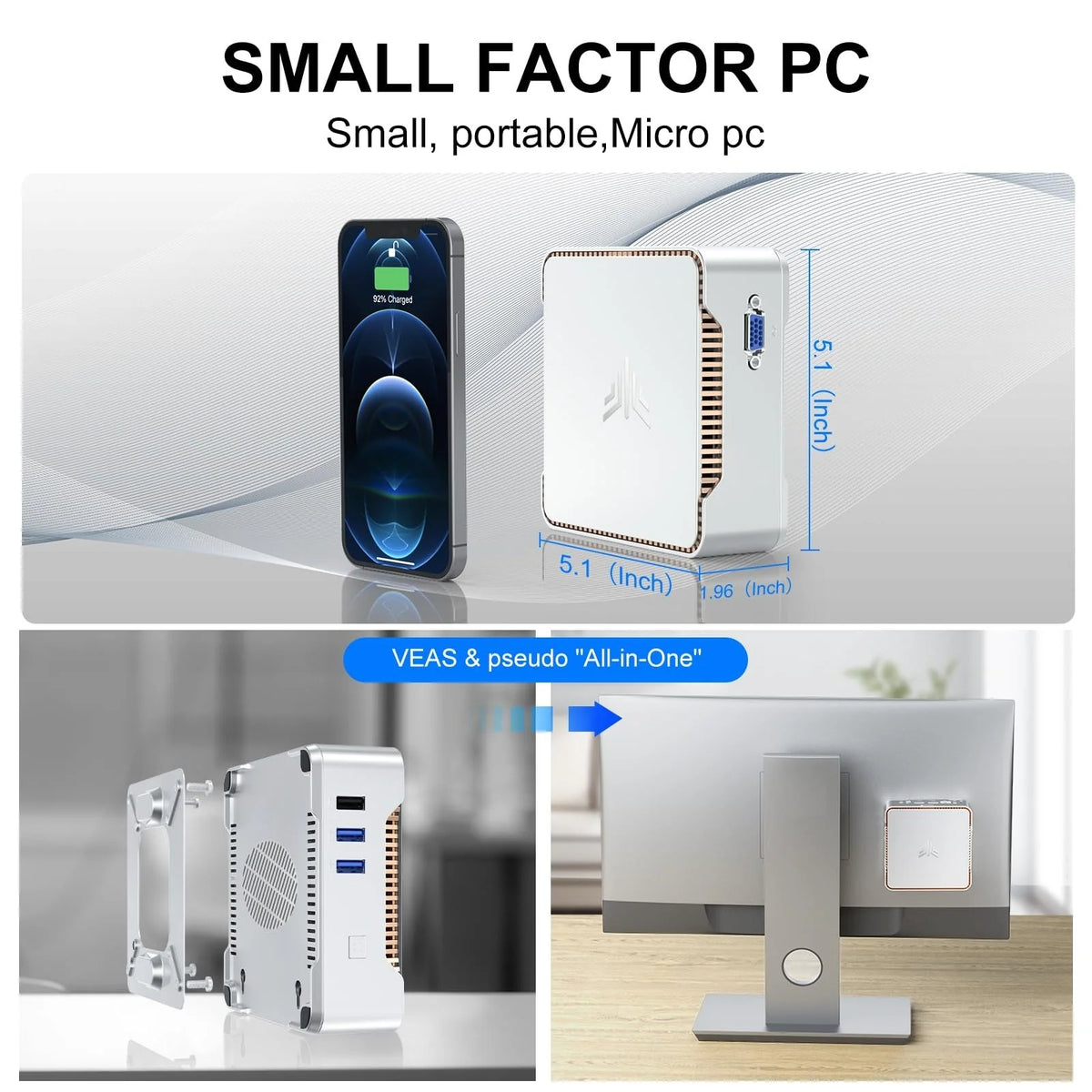2026 NewKAMRUI GK3Plus Mini PC, 16GB RAM, 512GB M.2 SSD Mini Computer