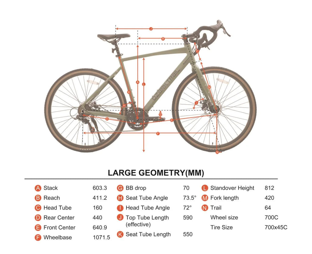 2026 New700c Ozark Trail G.1 Explorer Drop Bar Gravel Bike, Medium Frame, Fits Riders 5'5" - 5'10", Green, Adult