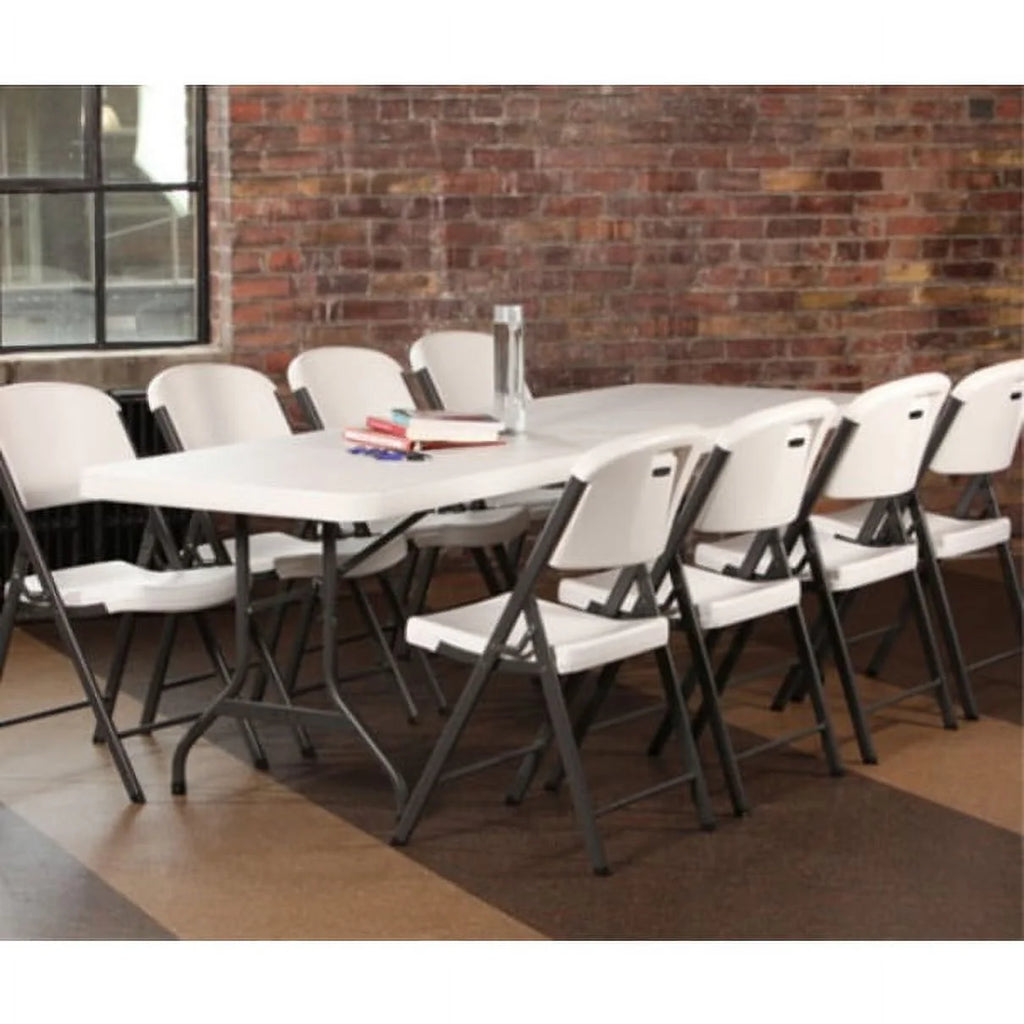 2026 NewLifetime 8-Foot Commercial Grade Folding Table, White Granite (22980)