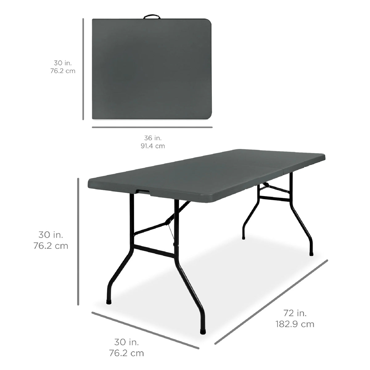 2026 NewBest Choice Products 6ft Plastic Folding Table, Indoor Outdoor Heavy Duty Portable w/ Handle, Lock - White