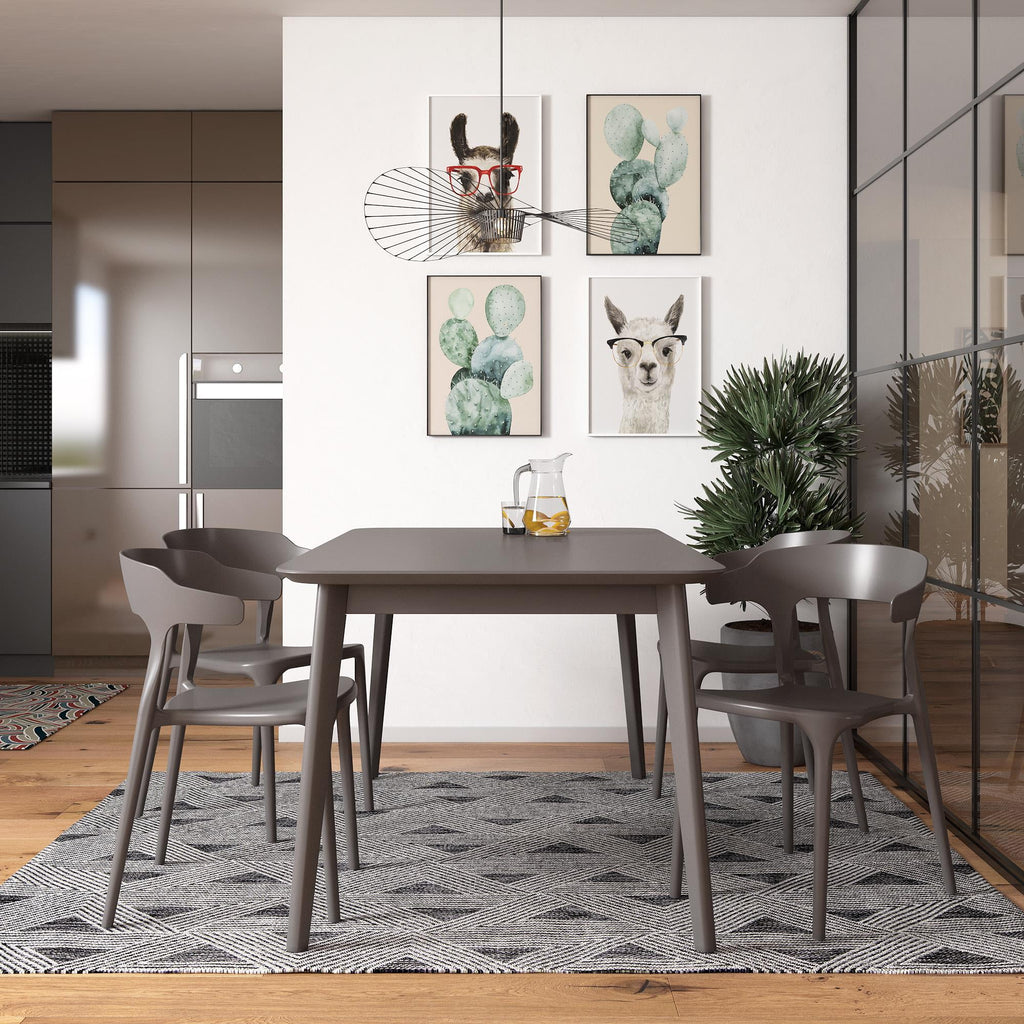 2026 NewNovogratz Poolside Collection, Felix Stacking Dining Chairs, Indoor/Outdoor, 4-Pack, Charcoal
