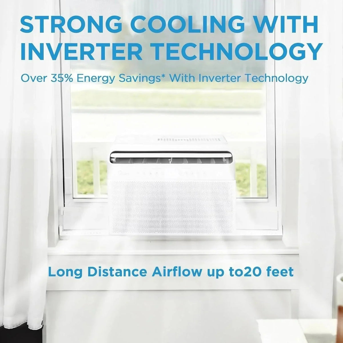 2026 NewMidea 12,000 BTU U-shaped smart inverter window air conditioner cools rooms up to 550 square feet