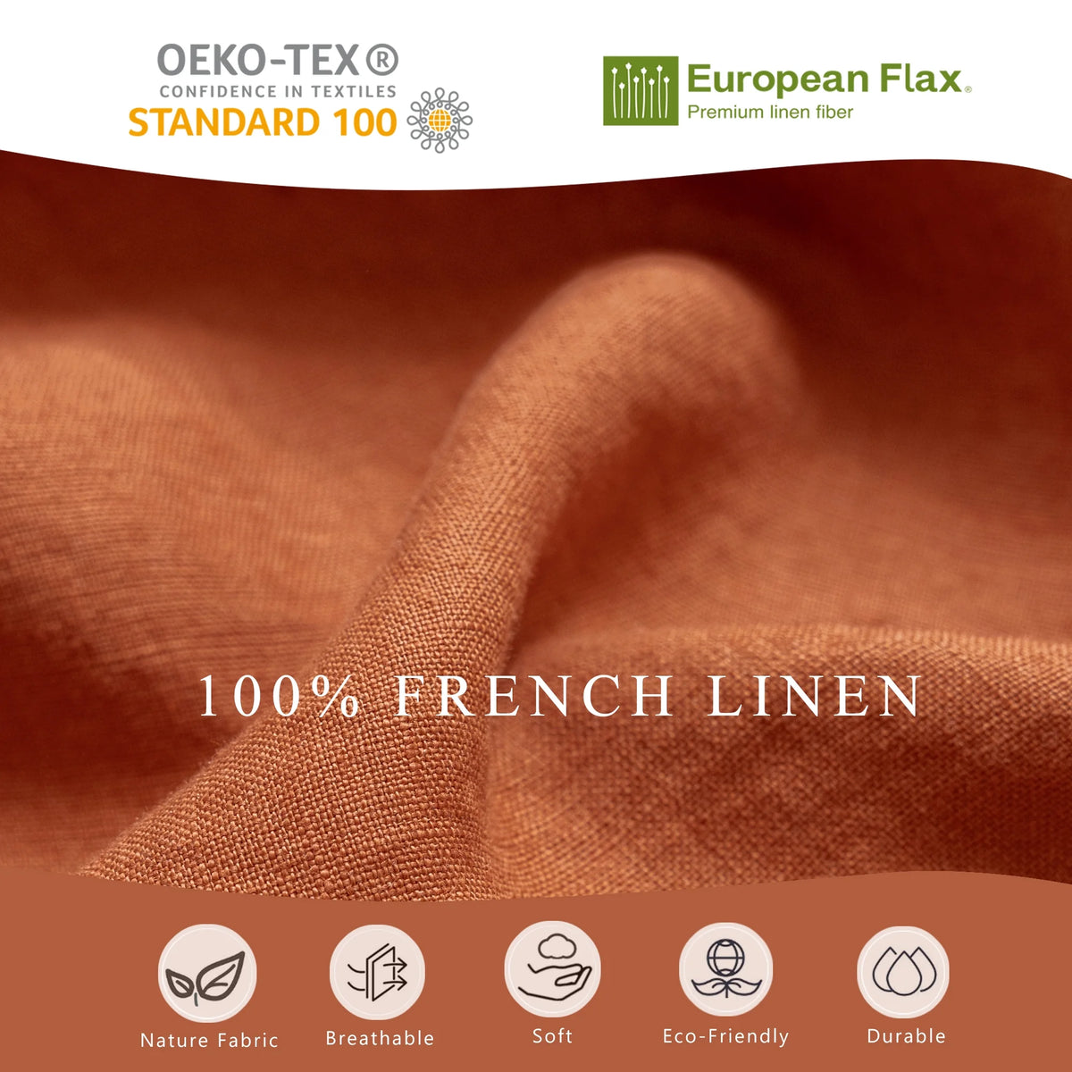 2026 New100% Pure Linen Duvet Cover with Button Closure and Corner Ties Soft & Breathable - Natural Full/Queen