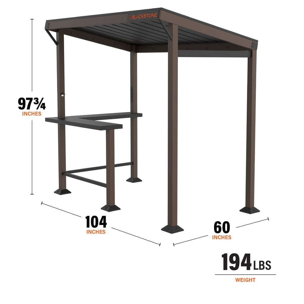 2026 NewBlackstone 5' x 8' Outdoor Griddle/Grill Pavilion Grill Gazebo