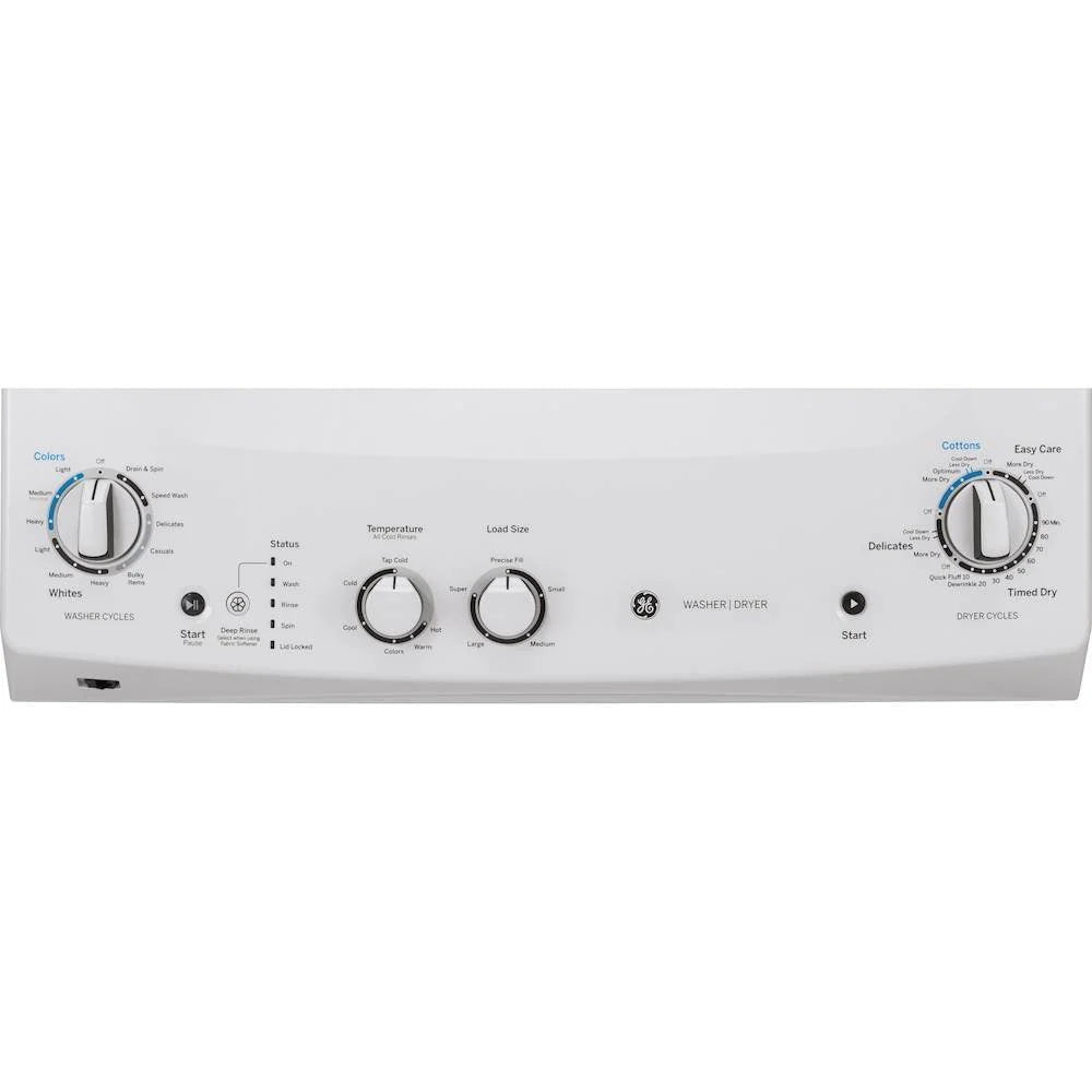 2026 NewLaundry Center 2025 with 3.8 cubic foot (approx. 108 liters) top-loading washing machine and 5.9 cubic foot (approx. 167 liters) electric dryer – White
