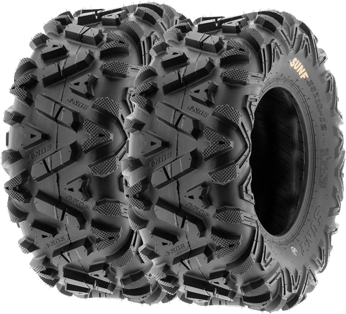 2026 NewSet of 4 ATV/UTV off-road tires, 25x8-12 front and 25x10-12 rear, 6 PR, tubeless A033