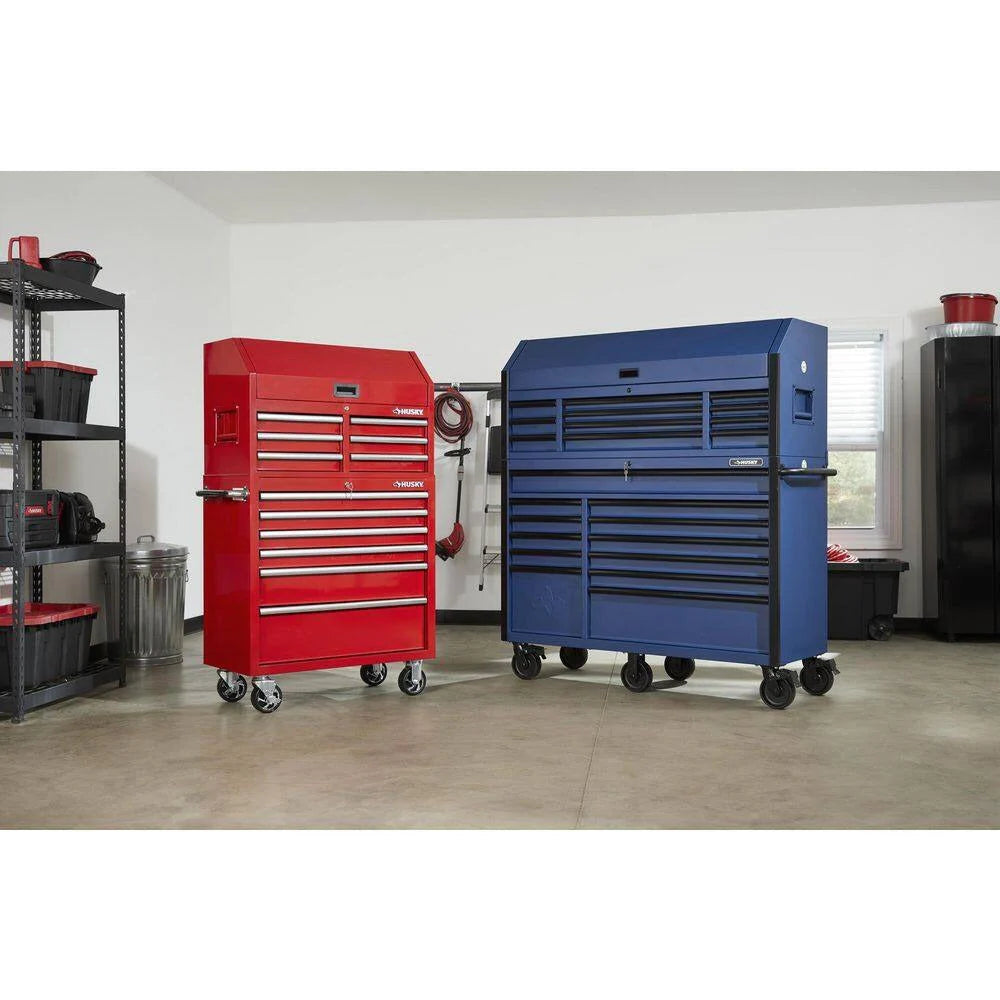 2026 New2025 56 inch W x 22 inch D Heavy-duty combination tool trolley with 23 drawers and tool cabinet in matte blue
