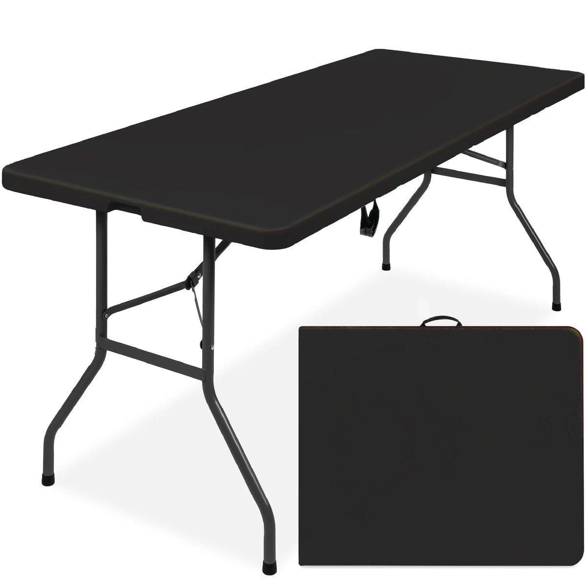 2026 NewBest Choice Products 6ft Plastic Folding Table, Indoor Outdoor Heavy Duty Portable w/ Handle, Lock - White