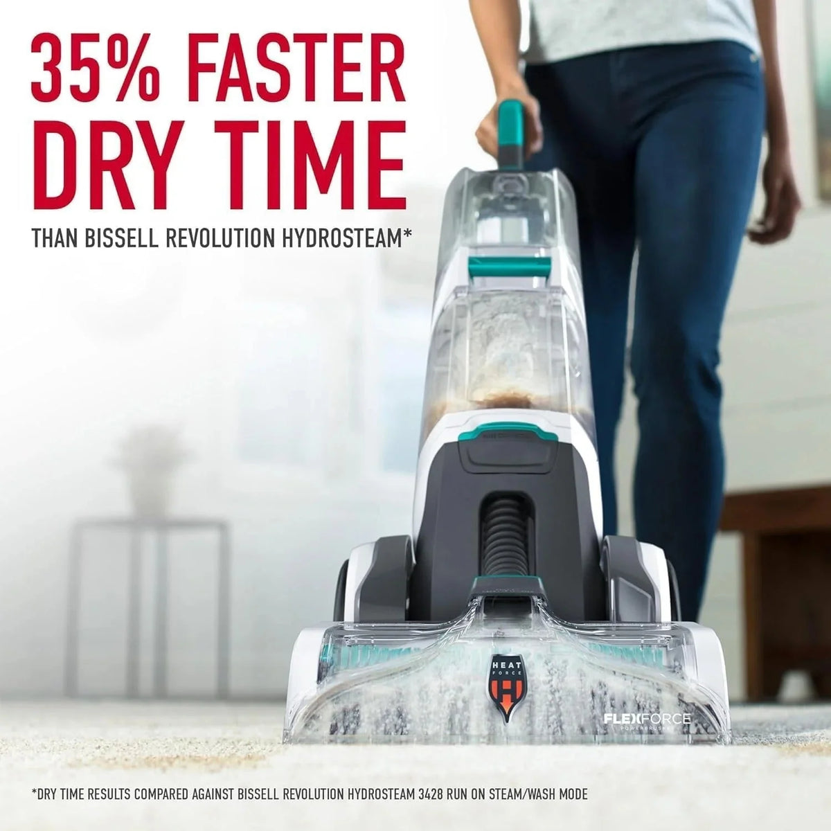 2026 NewHoover SmartWash+ Automatic Carpet Cleaner for Carpets and Upholstery, Deep Cleaning Carpet Shampoo, Carpet Deodorizer and Pet Stain Remover FH52000, Turquoise