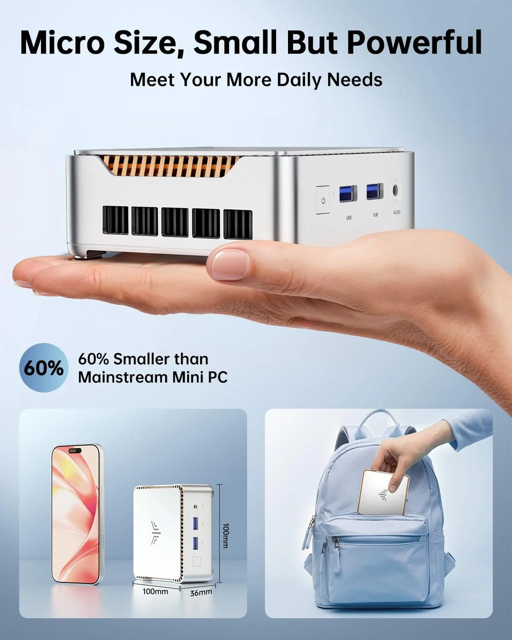 2026 NewKAMRUI GK3Plus Mini PC, 16GB RAM, 512GB M.2 SSD Mini Computer