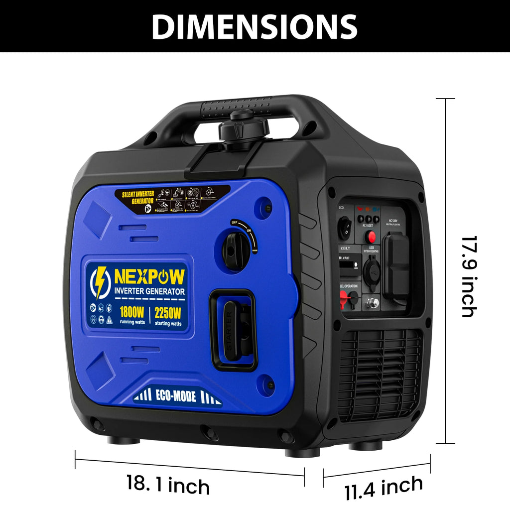 2026 NewNEXPOW 2250W Portable Inverter Generator, Gasoline Power Quiet Lightweight for Backup Home & Camping, Eco-Mode Feature, Parallel Capability, EPA Compliant