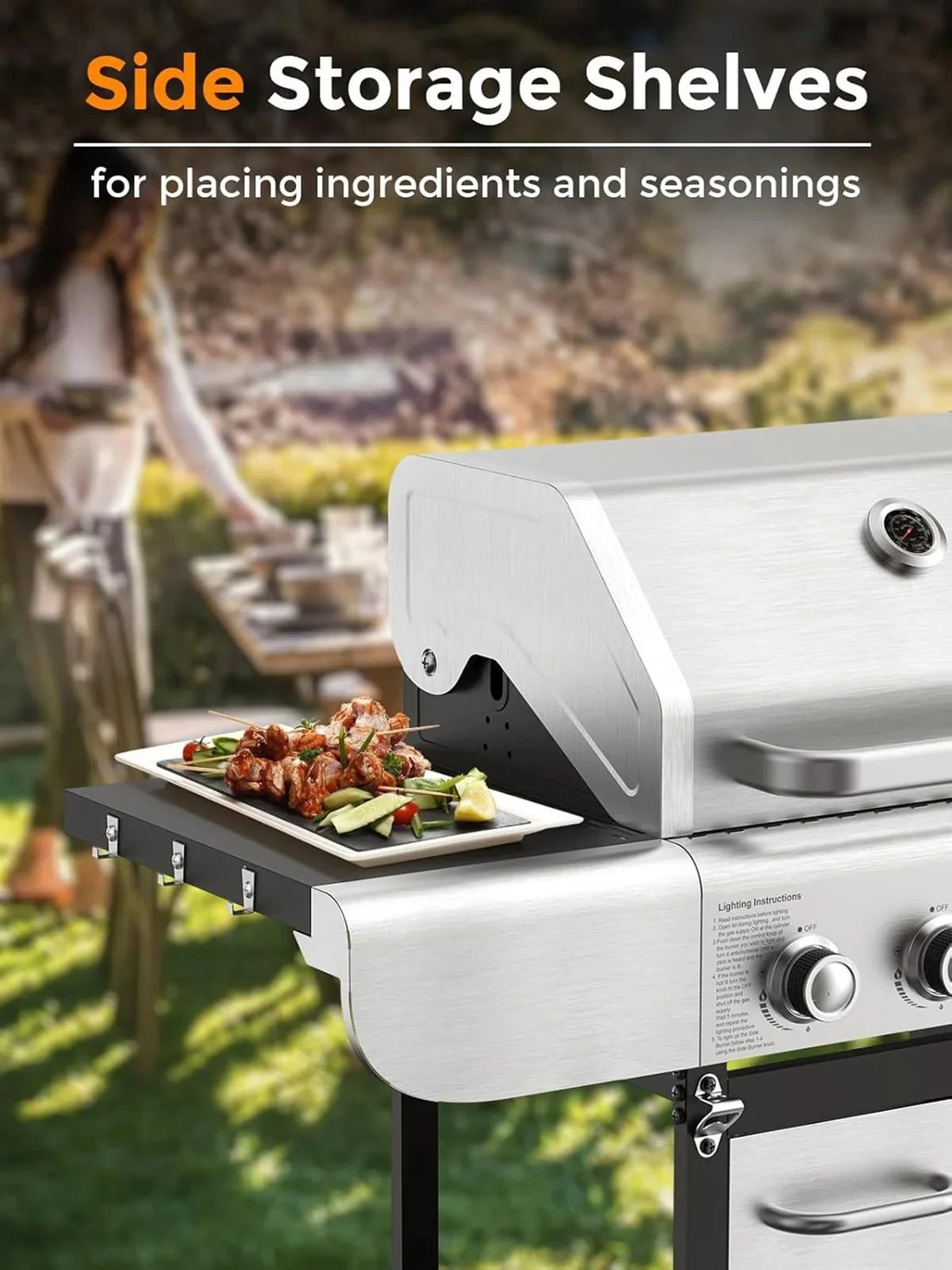 2026 New4-Burner BBQ Propane Gas Grill, 44000 BTU