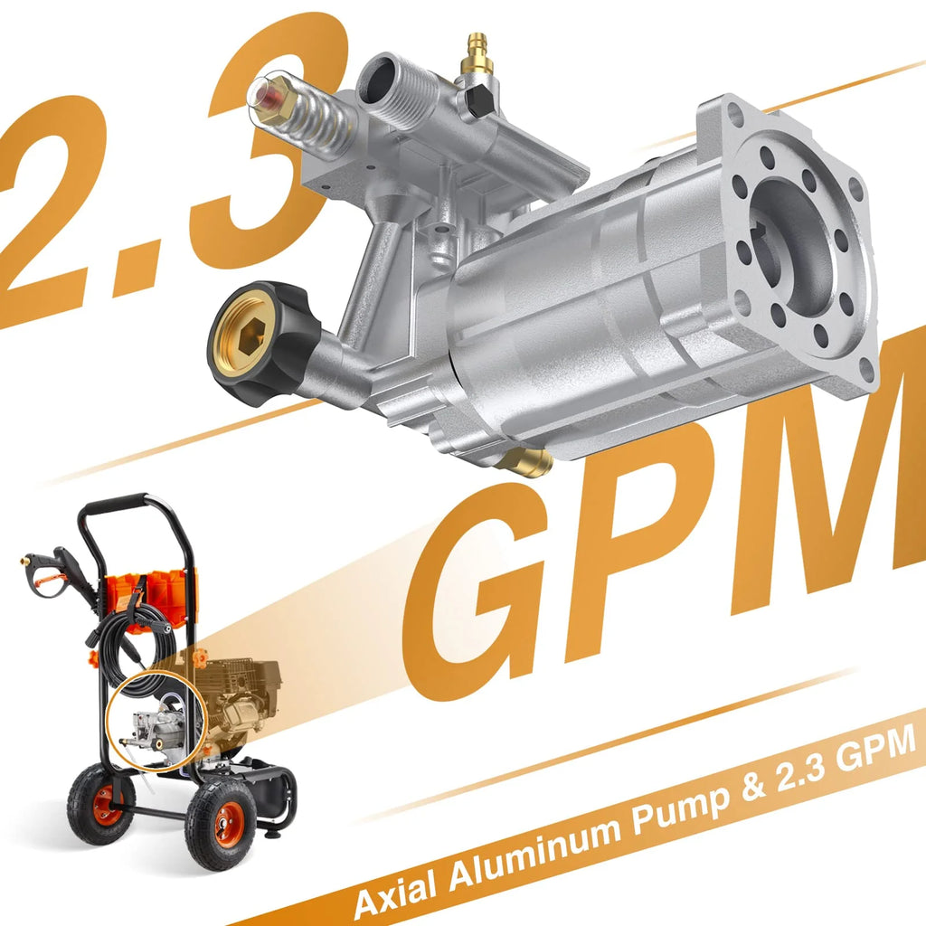 2026 NewEfurden 3500PSI Gas Pressure Washer, 2.3GPM Gas Powered High Pressure Clean Machine with 209CC Engine, 4 Adjustable Nozzles for Cleaning Walls, Terraces, Vehicles, Gardens (Blue)