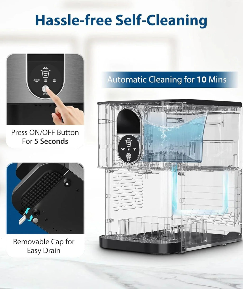 2026 New44lbs/24H Nugget Ice Maker Countertop Dispenser