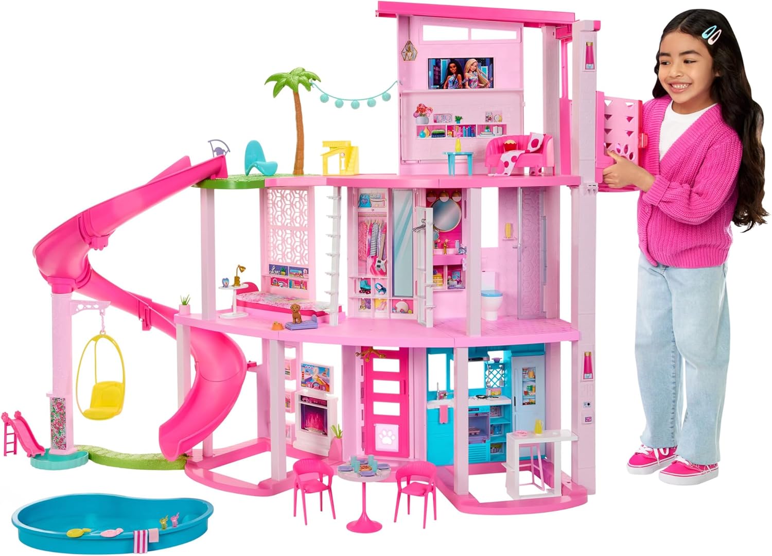 2026 Barbie Dreamhouse 2023 Casa para muñecas de juguete de 3 plantas con +75 muebles y accesorios, +3 años (Mattel HMX10)
